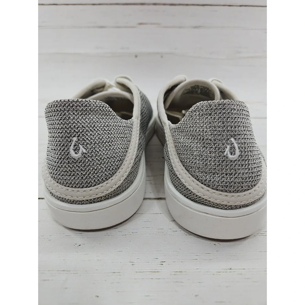Olukai Pehuea Li Womens 8.5 Casual Gray Taupe Canvas Shoes Beach Sneakers